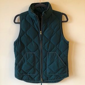 JCrew Forest Green Quilted Vest